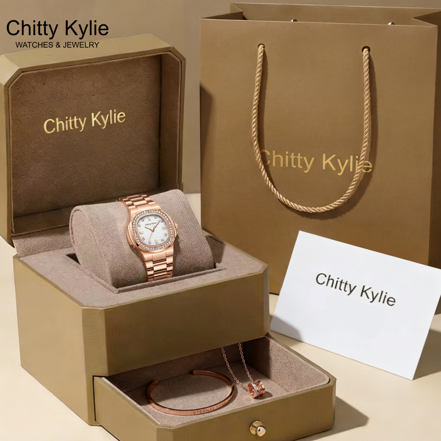 Rose Gold Luxe Watch (Chitty Kylie Quality)